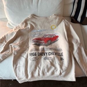 Cherry LA Cream Sweatshirt with Red 1966 Chevy Chevelle Graphic